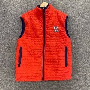 Cardinals Quilted Vest Women XL Red Sleeveless Full Zip High Neck Pockets Casual